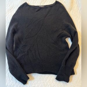 Quince Classic Black Boat Neck Sweater